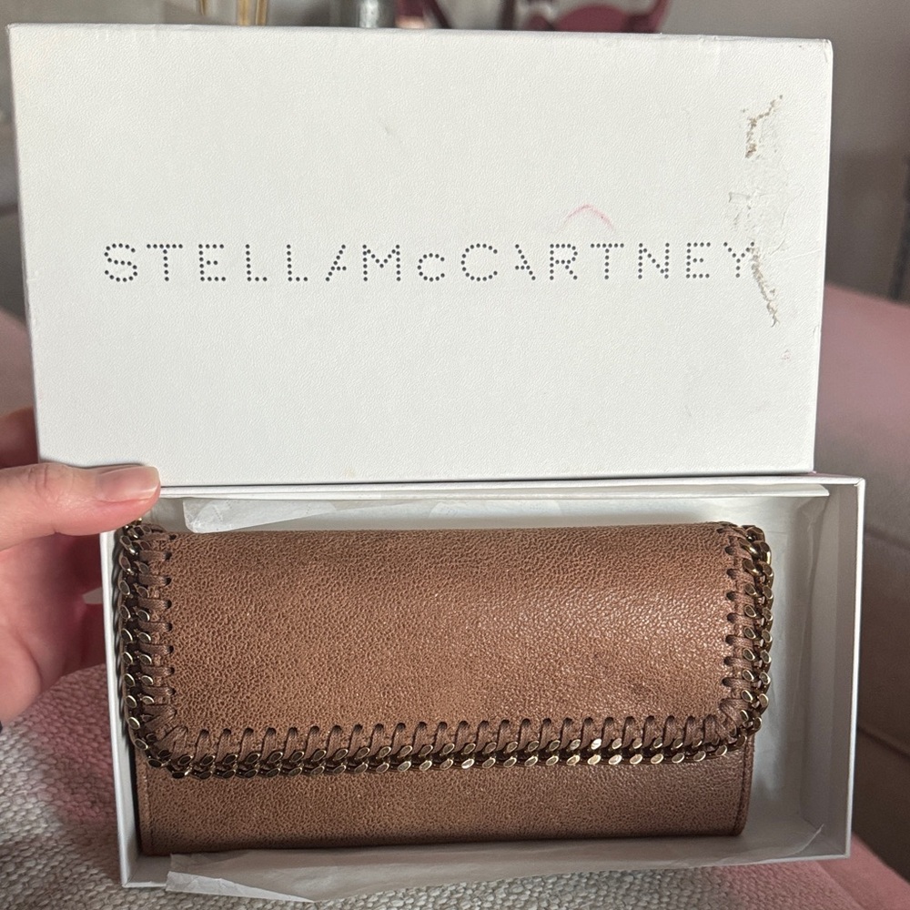 Stella McCartney Falabella Brown Long Wallet with Chain Detail